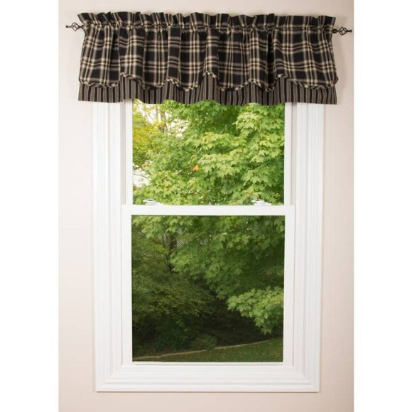 New Country Black Window Valance - Picture 1 of 3